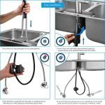 Faucet for Kitchen Sink Deck Mounted 1 Hole with Pull Down Sprayer Single Handle