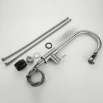 Faucet for Kitchen Sink Deck Mounted 1 Hole with Pull Down Sprayer Single Handle