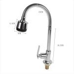 Kitchen Faucet, Stainless Steel Faucet,G1/2inch Household Kitchen Single Cold Type Water 360°Rotatable Wall Mount Faucet Faucet