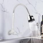 Kitchen Faucet, Stainless Steel Faucet,G1/2inch Household Kitchen Single Cold Type Water 360°Rotatable Wall Mount Faucet Faucet